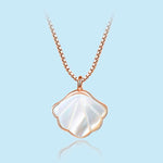 925 Sterling Silver Puka Shell Pendant NecklaceNecklacestyle 1 rose gold45cm