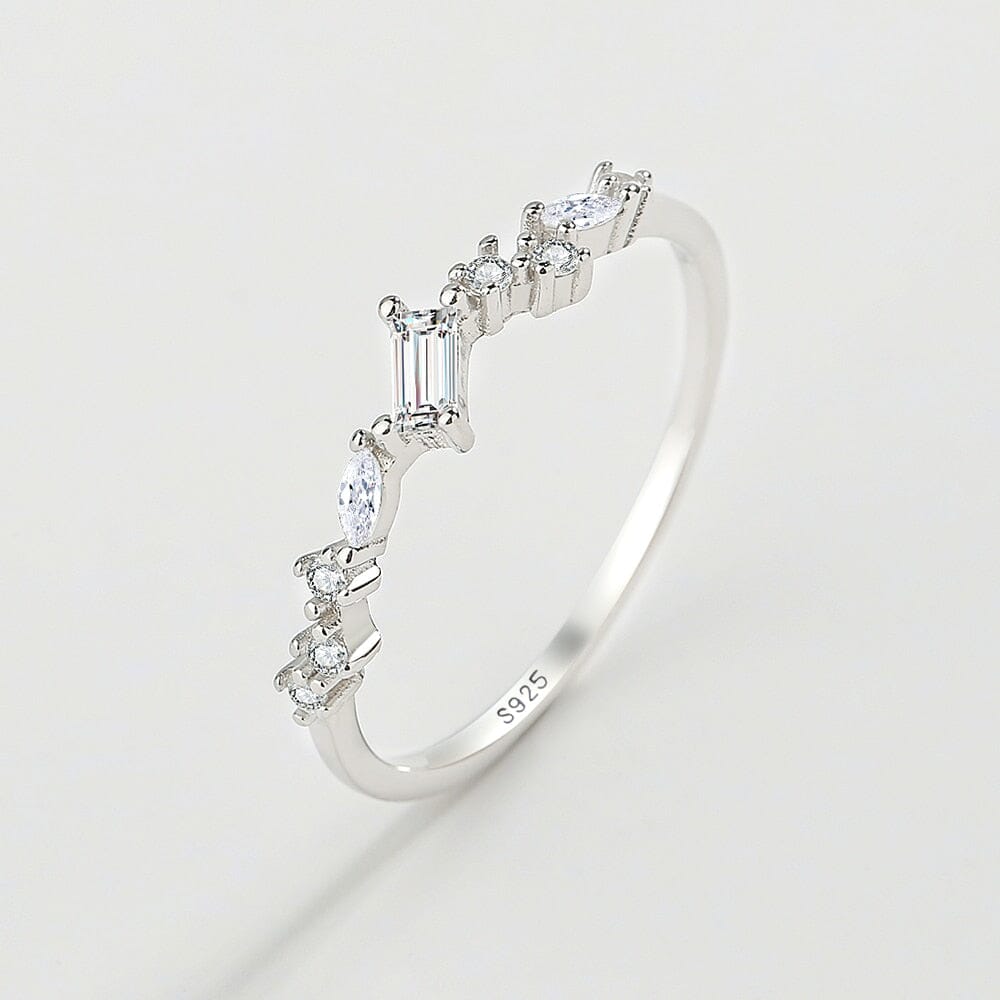 Rectangle Crystal Zircon RingRingSilver6