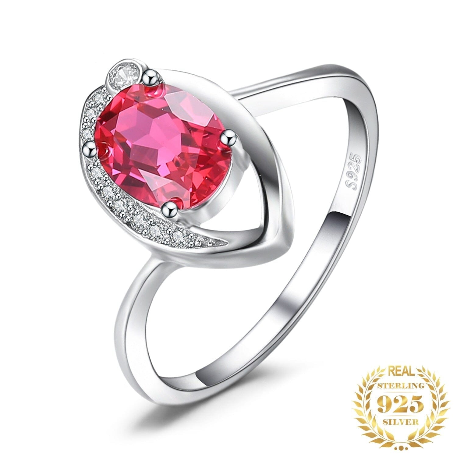 Water Drop 1.4ct Red Ruby 925 Sterling Silver RingRing6