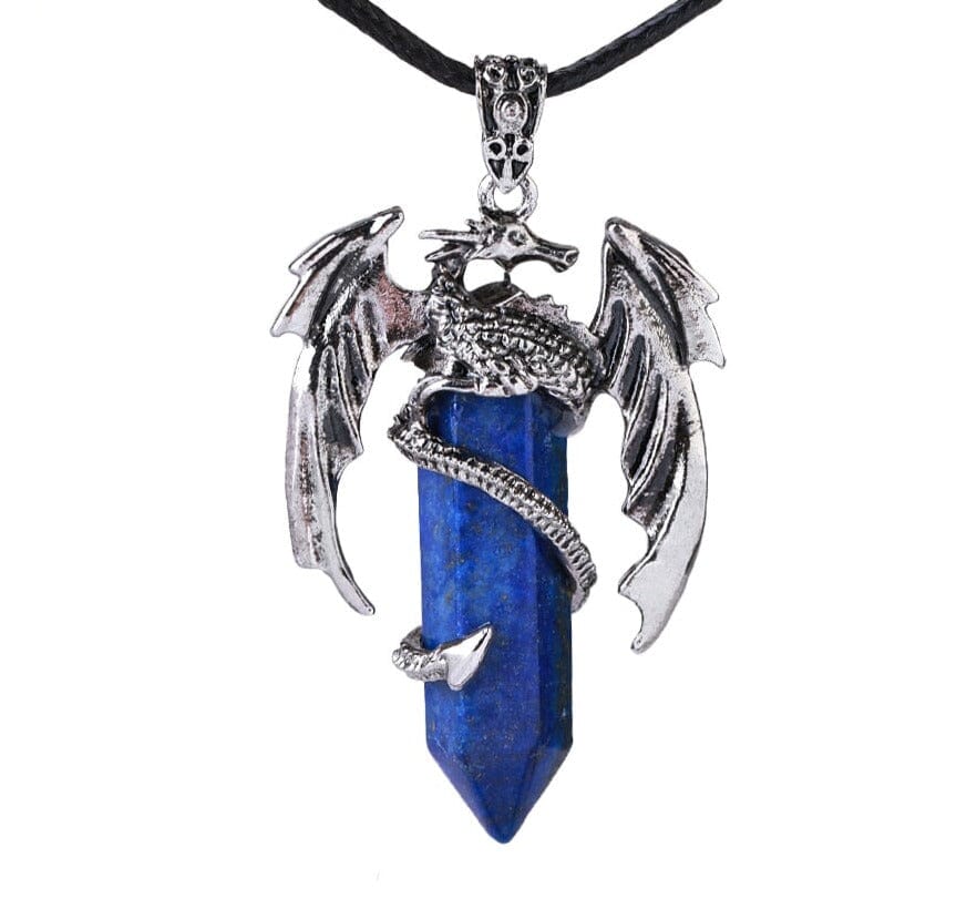 Dragon Necklace Natural Gem Stone Crystal PendantNecklaceLapis Lazuli Necklace
