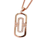 Rose Gold Hollow Geometric Pendant NecklaceNecklace