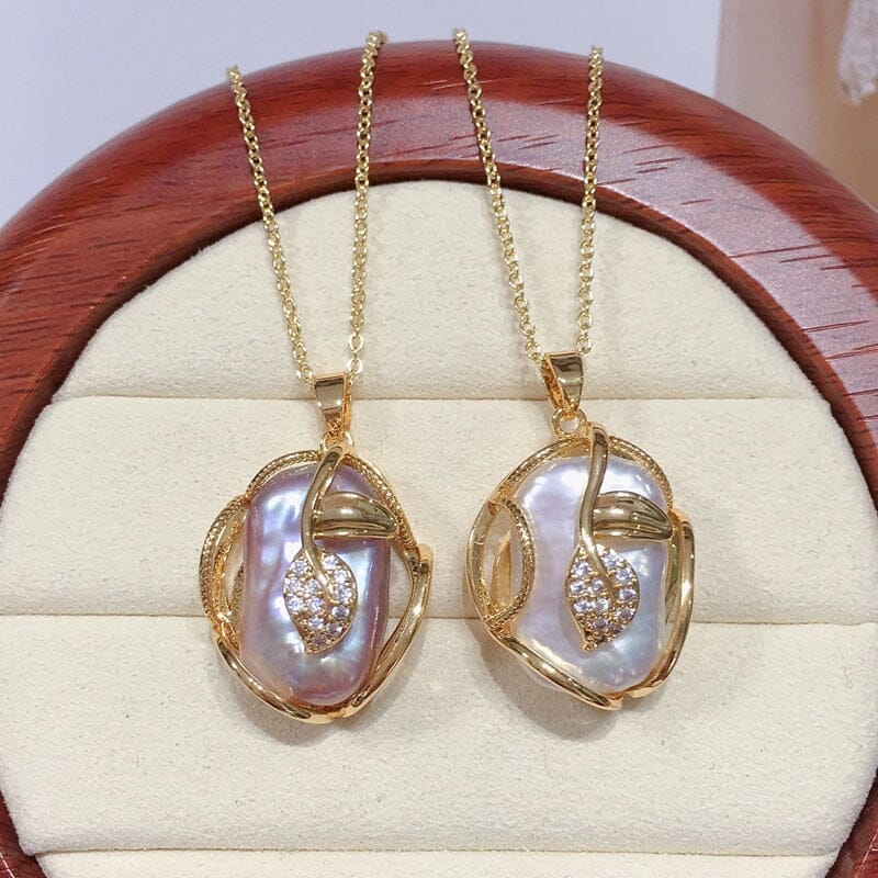 Big Baroque Pearl 18K Gold Plated Jewelry SetJewelry Set