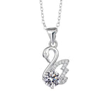Moissanite Swan Clavicle Chain 925 Sterling Silver NecklaceNecklacemoissanite