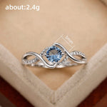 Charming Blue Cubic Zirconia Unique Design Ring