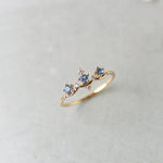 Aquamarine Retro Small Crown Ladies Elegant Ring5Gold