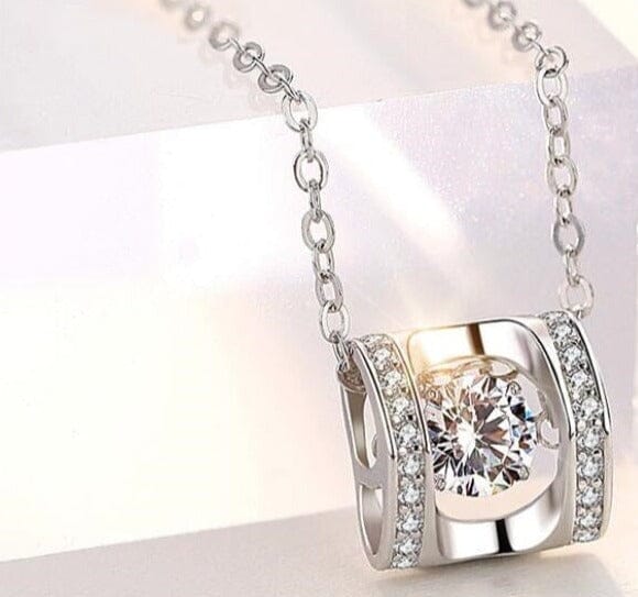 Simulated Diamond 925 Sterling Silver NecklaceNecklace