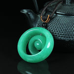 Natural Tanglin Jade Stone Pendant NecklaceNecklaceRope chain