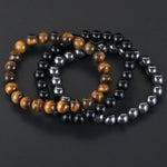 8mm 3Pcs/Set Natural Seven Chakra Stone Beads Bracelet