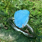 Natural Aquamarine Ring Rough Stone Handmade Ring