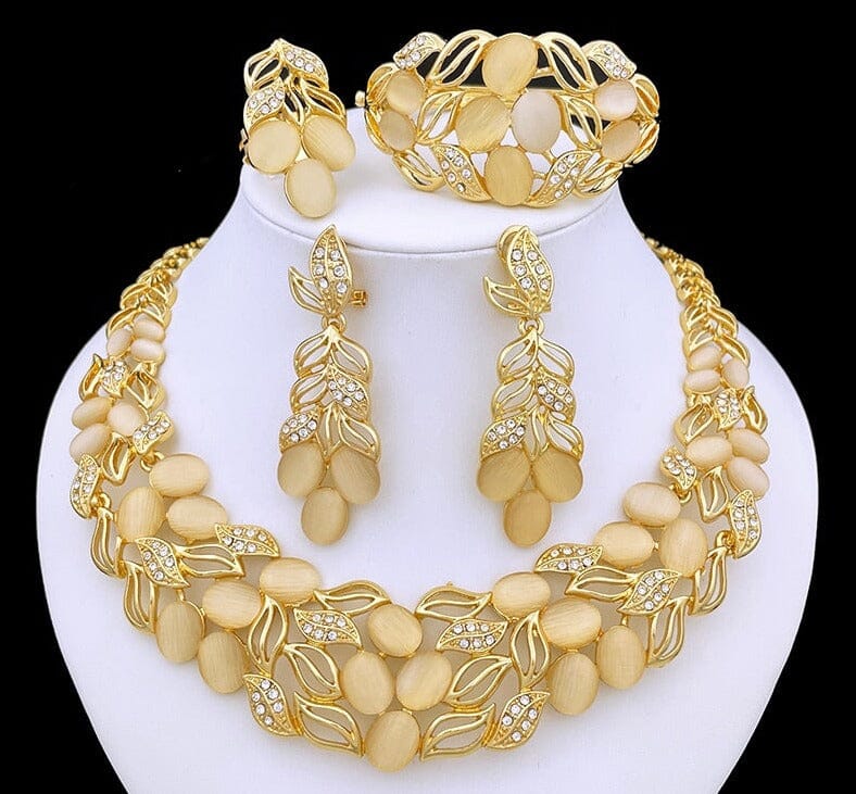 Gold Plated Opal Jewelry SetJewelry Setwhite