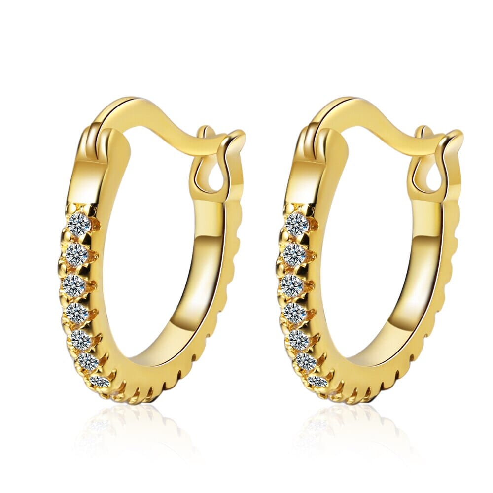 Diamond Little Hoop EarringsEarringsF Gold