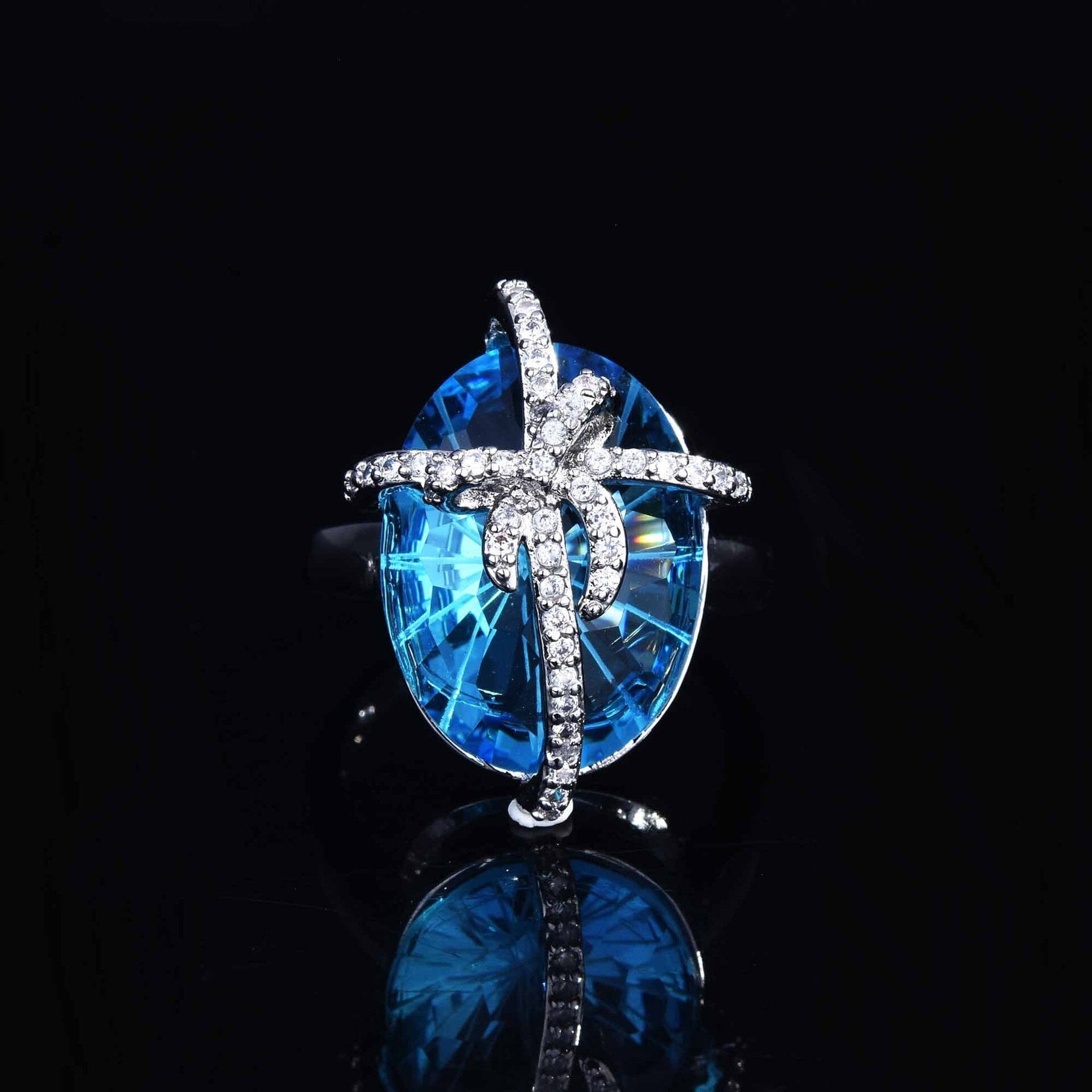 Super Fairy Bow Blue Aquamarine Jewelry SetRResizable