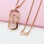 Rose Gold Hollow Geometric Pendant NecklaceNecklace