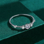 Four-Prong Diamond Silver RingRing