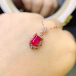 Real Ruby 925 Sterling Silver NecklaceNecklace