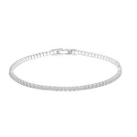 Sparkling Crystal Moissanite BraceletBracelet2MM Silver