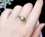 6mm Simple Round Cut Peridot 925 Sterling Silver RingRingWhite Gold13.5