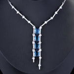 Luxury Lake Sapphire Pendant Necklace