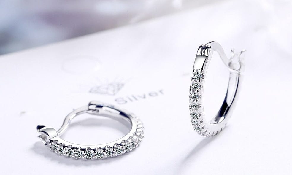 Diamond Little Hoop EarringsEarrings