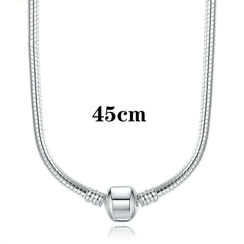 Snake Chain Necklace with Charm BeadsNecklacesquare45cm