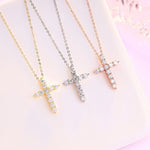 Moissanite Cross Pendant Necklace 925 Sterling SilverNecklace
