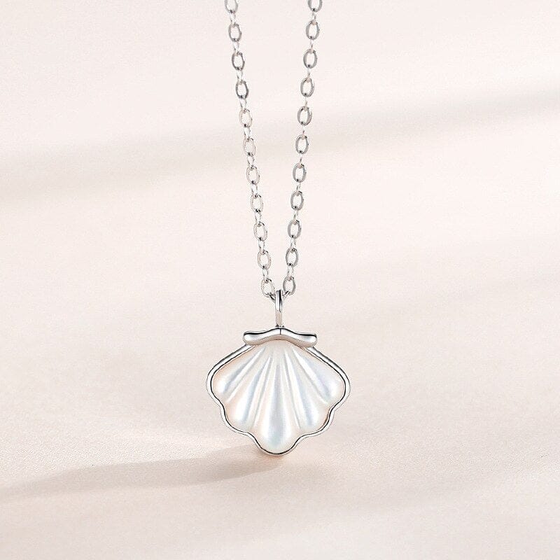 925 Sterling Silver Puka Shell Pendant NecklaceNecklacestyle 4 platinum45cm