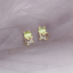Rabbit, Leaf, Pinecone and Cat Crystal Stud EarringsEarringsCat Earrings 3
