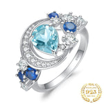 Moon Star 6.8ct Sky Blue Topaz and Sapphire 925 Sterling Silver RingRing5