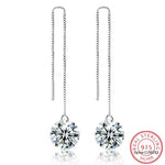 Moissanite Long Drop Earrings 925 Sterling SilverDiamond