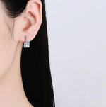 Square Diamond Silver Elegant Stud EarringsEarrings