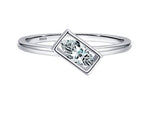 Dazzling Clear Rectangle Silver RingRing