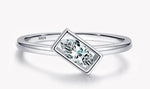 Dazzling Clear Rectangle Silver RingRing5