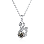 Moissanite Swan Clavicle Chain 925 Sterling Silver NecklaceNecklacegray