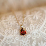 Elegant Water Drop Ruby NecklaceNecklace