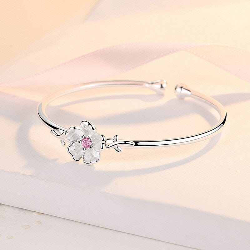 Circle Diamond Bracelet, 2024 925 Silver Bracelet, Circle Bracelet, Dainty Flower Bracelet, Minimal Diamonds Bracelet, Flower Diamond Bracelet