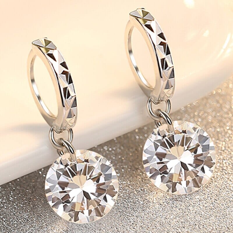 Moissanite Long Drop Earrings 925 Sterling SilverDiamond