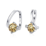 925 Sterling Silver 1 Carat Twist Diamond Stud EarringsEarringsColorchampagne