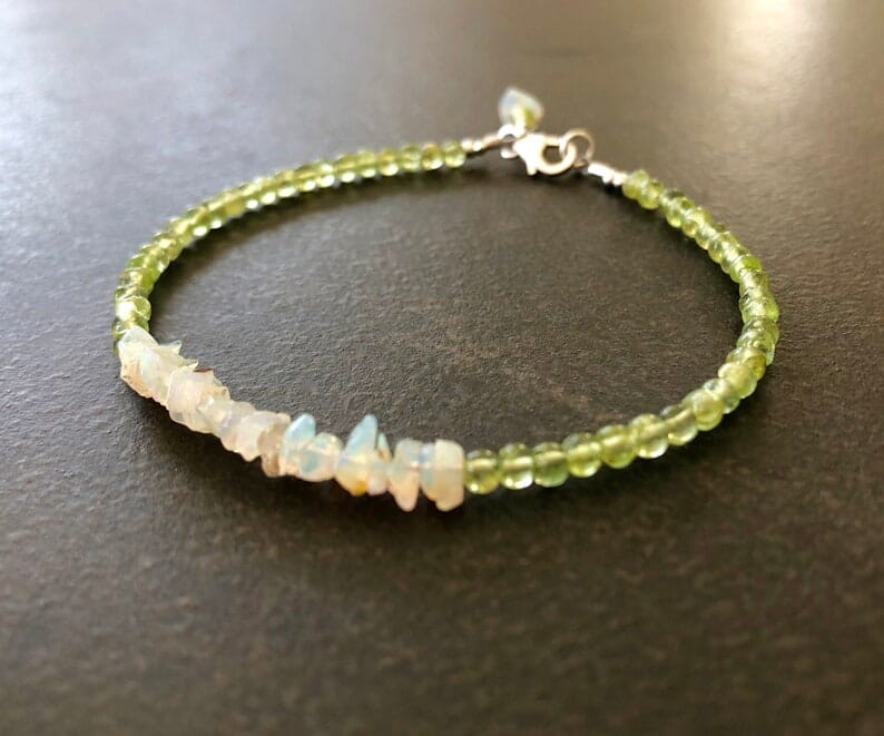 Opal & Peridot Gemstone Dainty BraceletBracelet
