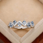 Charming Blue CZ Wave Ring