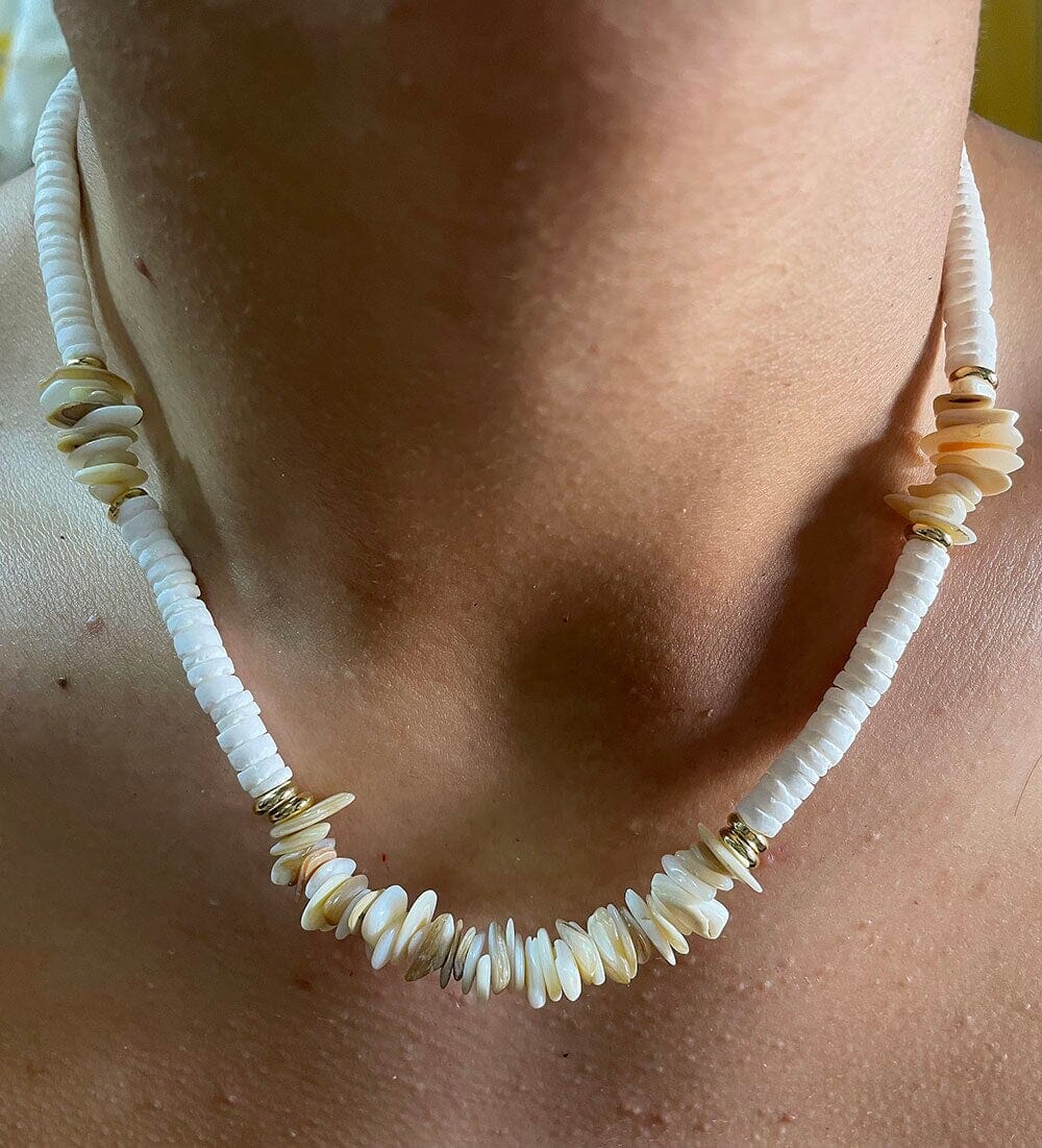 Boho Irregular Puka Shell NecklaceNecklace