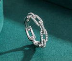 Chain Link Diamond 925 Sterling Silver RingRing