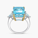 Sparkling 10*14mm Aquamarine Zircon RingRing