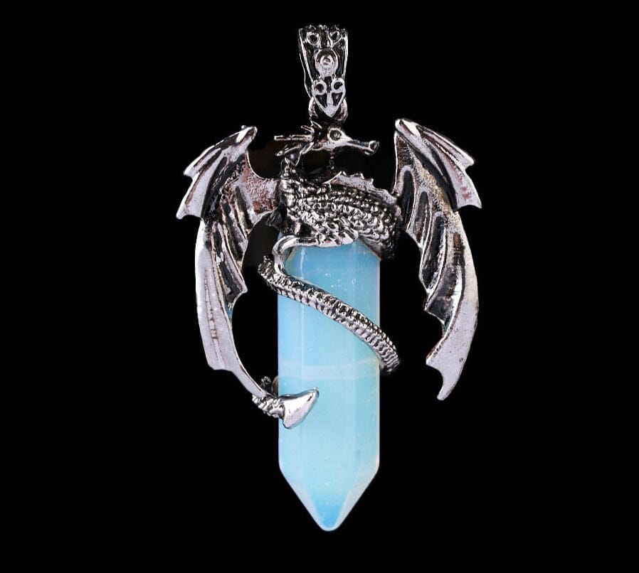 Dragon Necklace Natural Gem Stone Crystal PendantNecklace