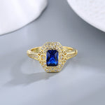 5*7mm Sapphire Gemstone Ring Hollowed-out0