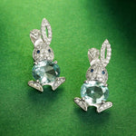 Rabbit, Leaf, Pinecone and Cat Crystal Stud EarringsEarrings