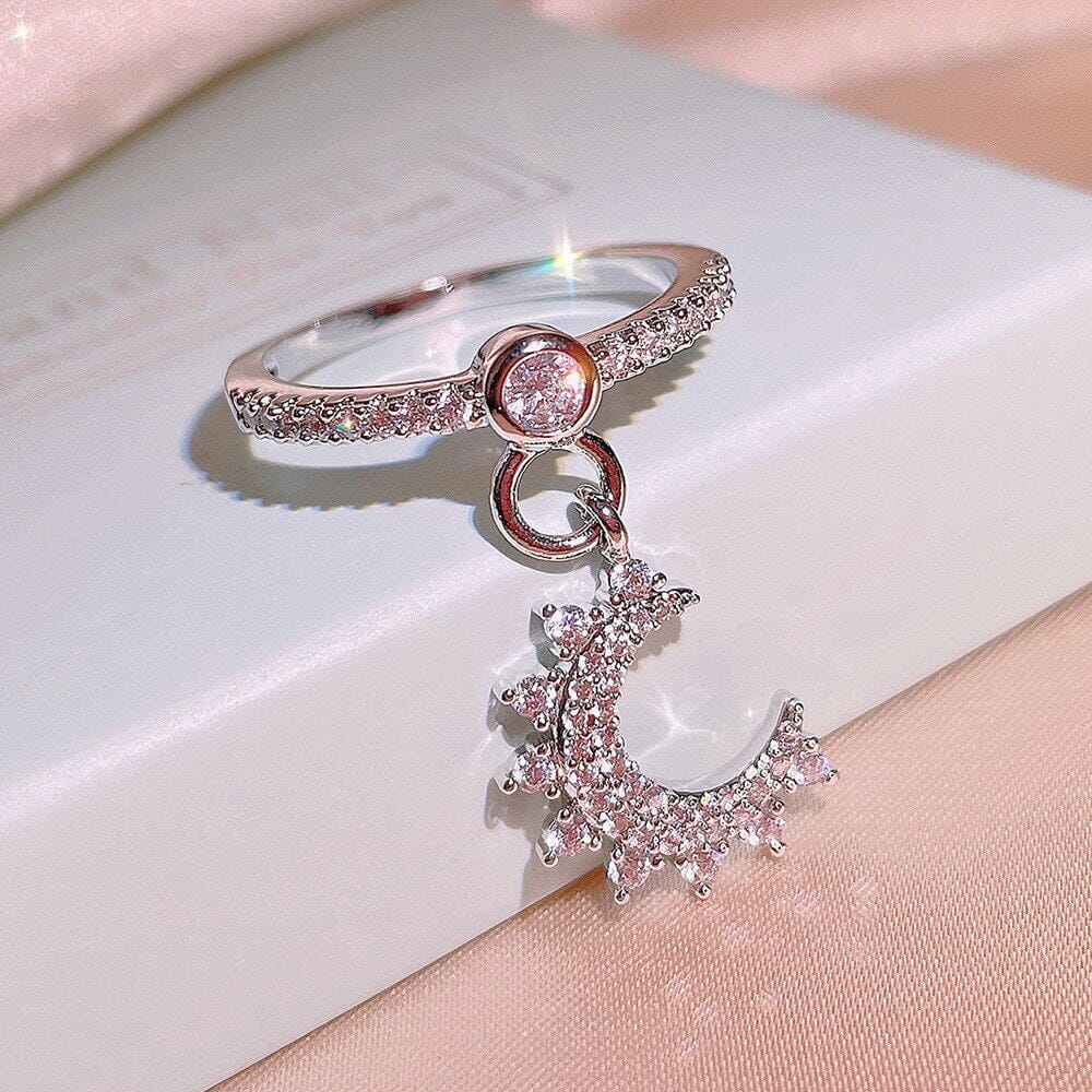 Moon Drop Diamond Silver RingRing