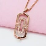 Rose Gold Hollow Geometric Pendant NecklaceNecklace