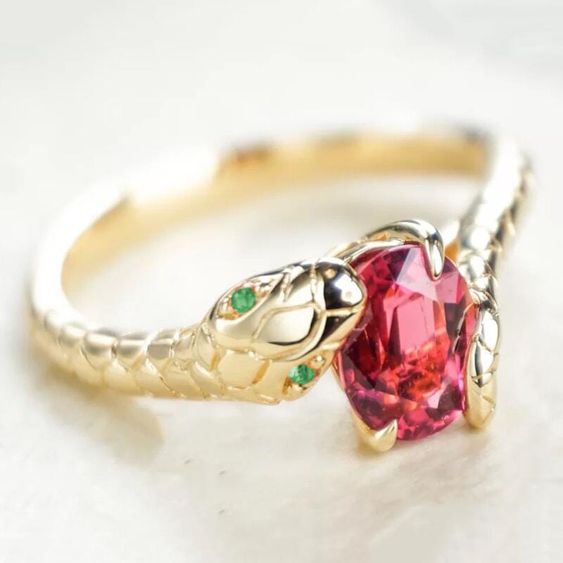 Ruby Solitaire Snakehead RingRingGold6