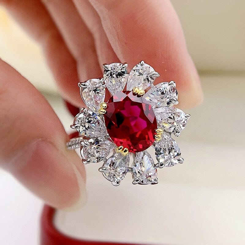 8*10mm Oval Ruby 925 Sterling Silver RingRing