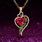 Ruby Peach Heart NecklaceNecklace